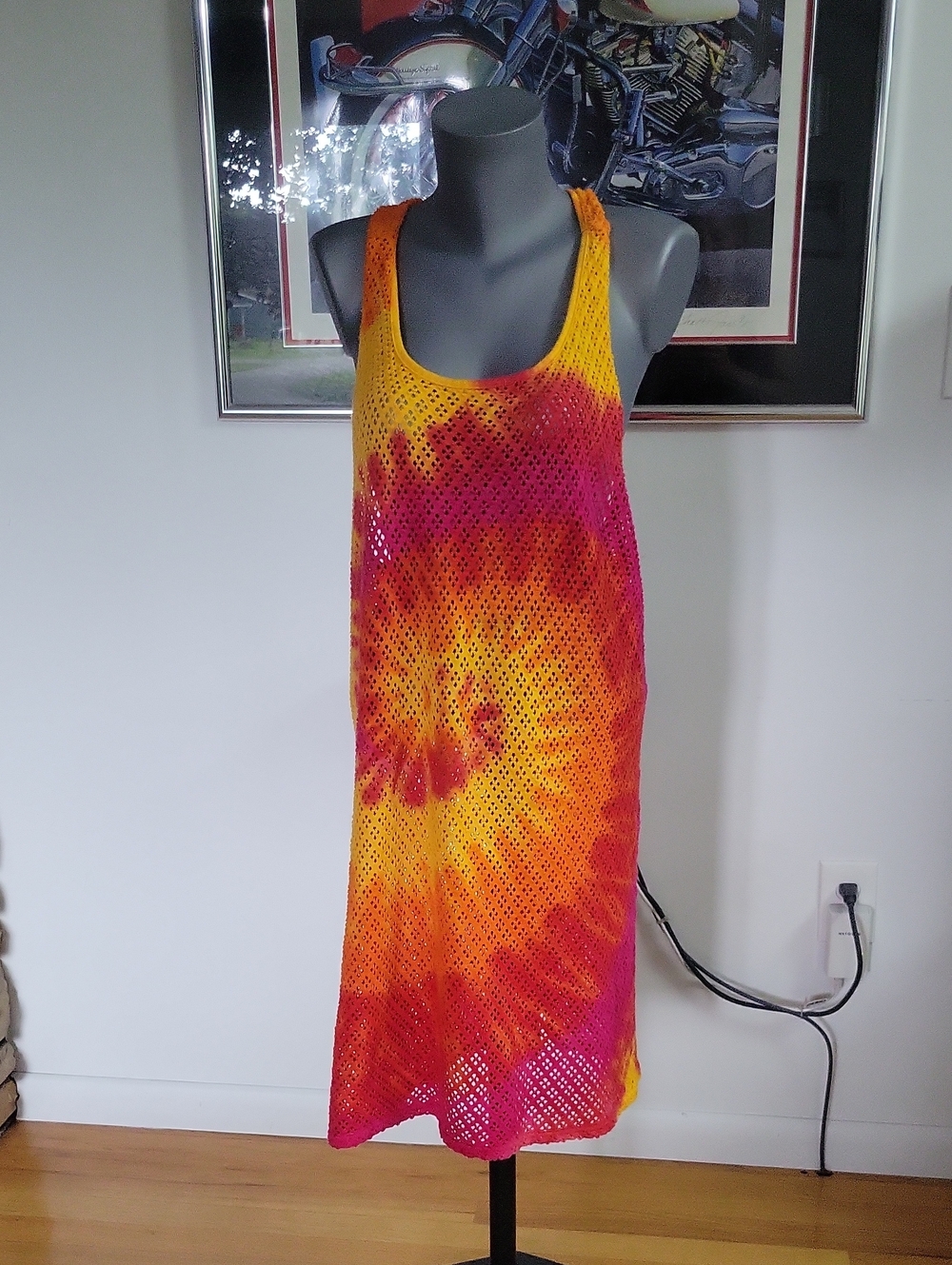 725 Originals Cover-up Dress Large Pink/Orange/Yellow